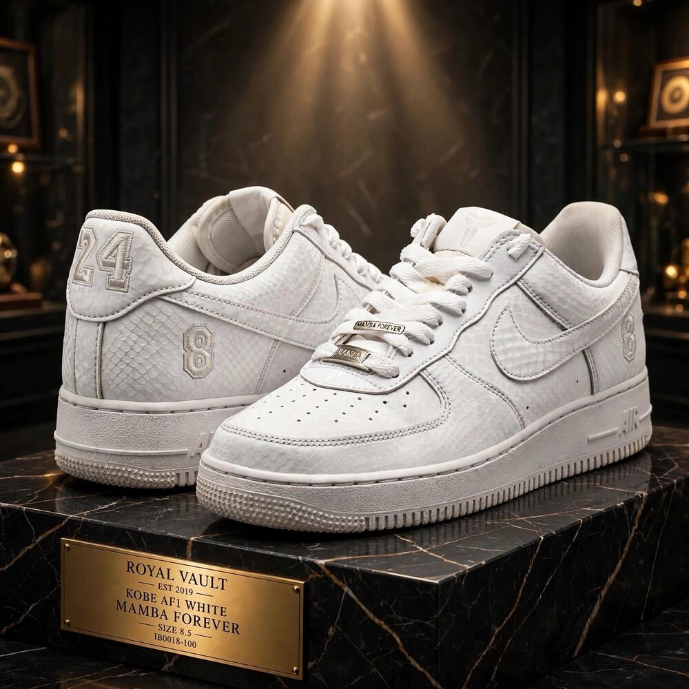 Nike Air Force 1 Low Kobe Bryant IB0018-100 White Snakeskin Mamba Forever 24 8